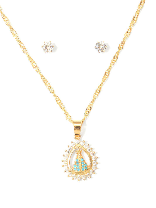 Sarahi Waterdrop Pendant Necklace And Earrings Set - Didi Royale
