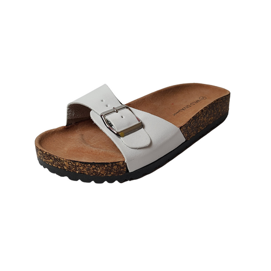 Audrina White Slide Sandals - Didi Royale