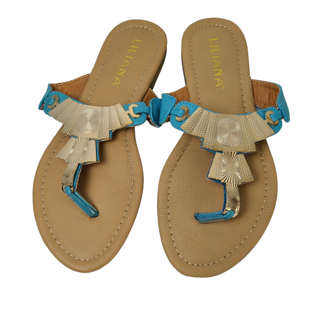Corey Blue Thong Flip Flop Sandals - Didi Royale