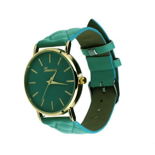 Geneva Green Quilted Stitch Watch