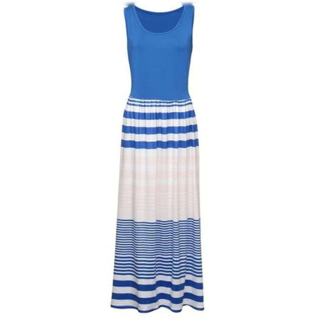 Evie Striped Fitted Maxi Dress - Didi Royale