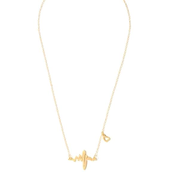 Hana Gold Heartbeat Chain Necklace - Didi Royale