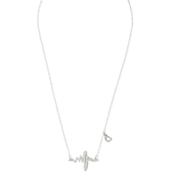 Hana Silver Heartbeat Chain Necklace - Didi Royale