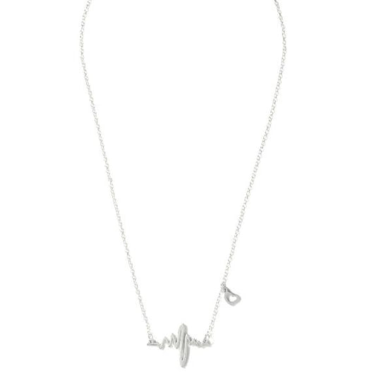 Hana Silver Heartbeat Chain Necklace - Didi Royale