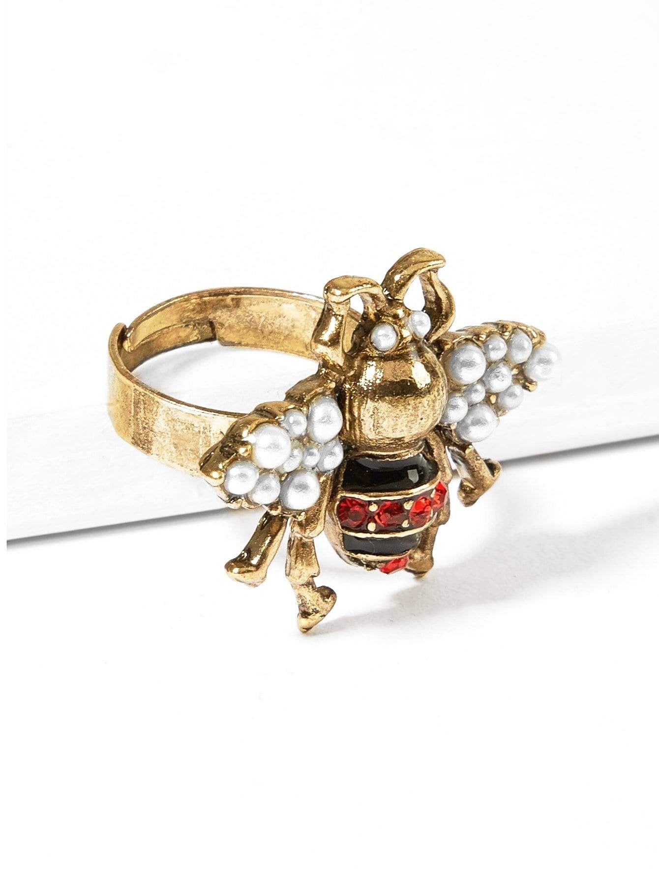 Hallie Gold Antique Bee Ring - Didi Royale