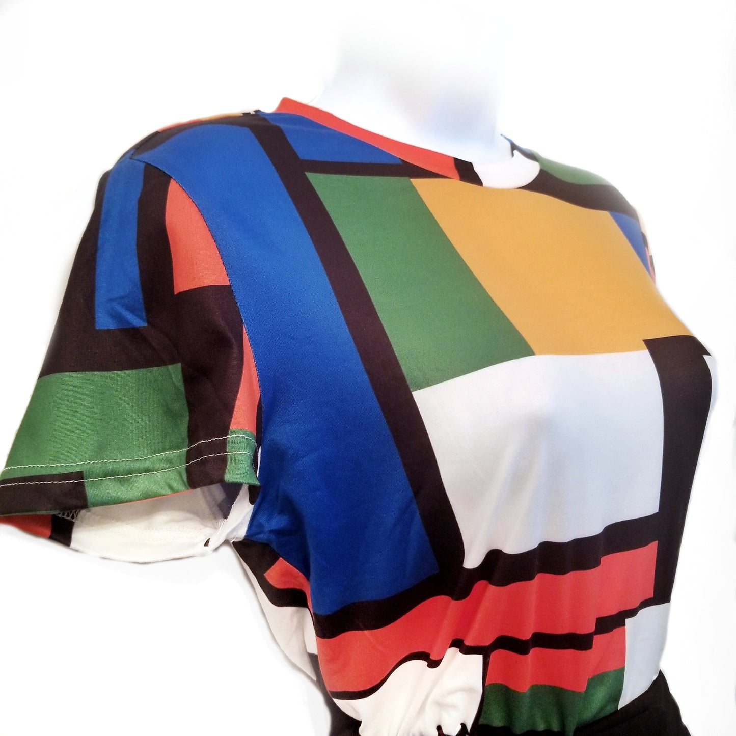 April Geometric Print Color Block Shirt - Didi Royale