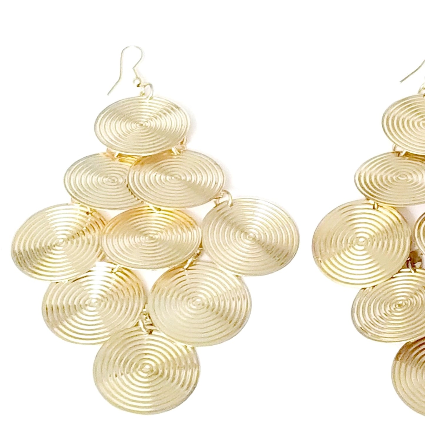 Kaylynn Gold Circular Dangling Earrings - Didi Royale