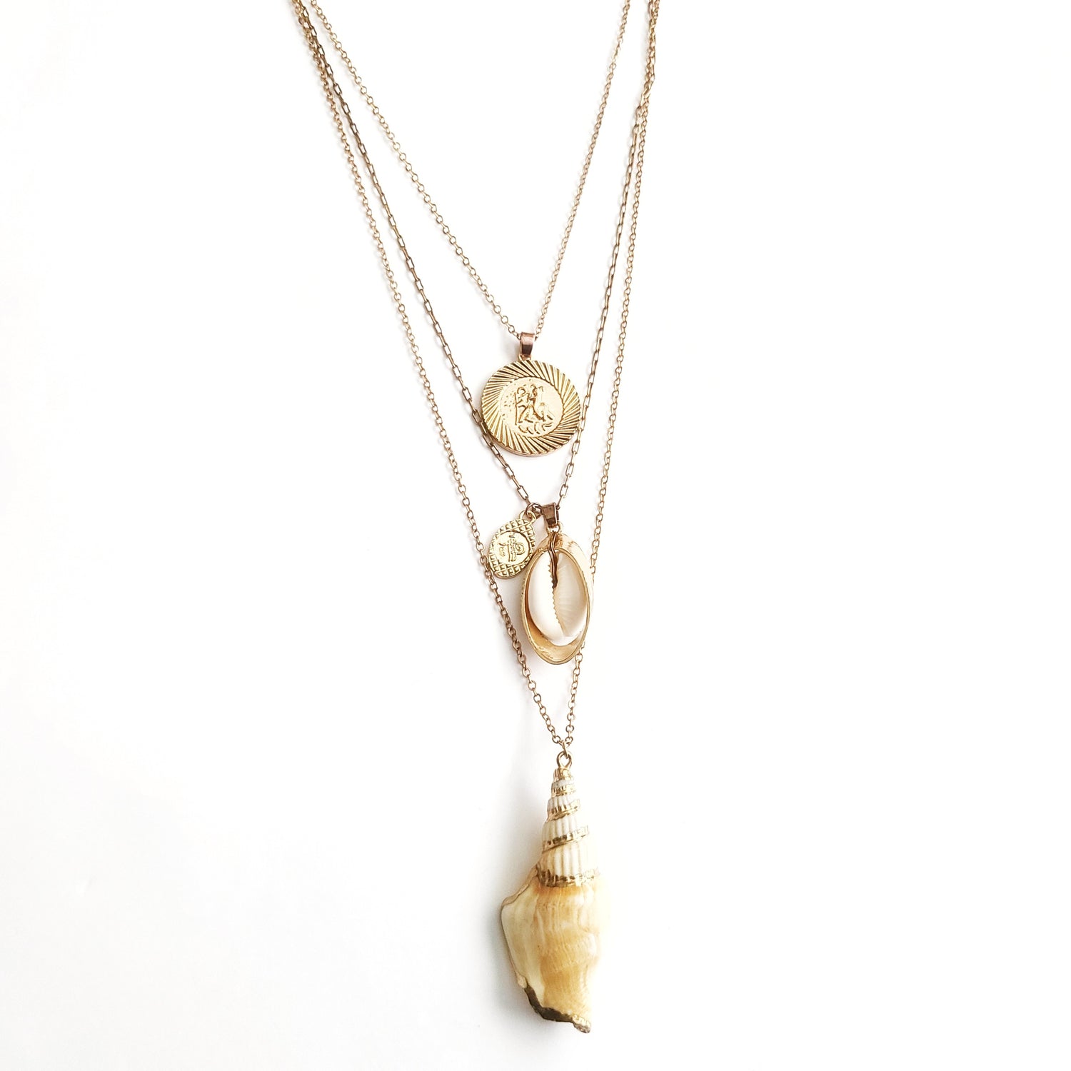 Candace Seashell Layered Necklace - Didi Royale