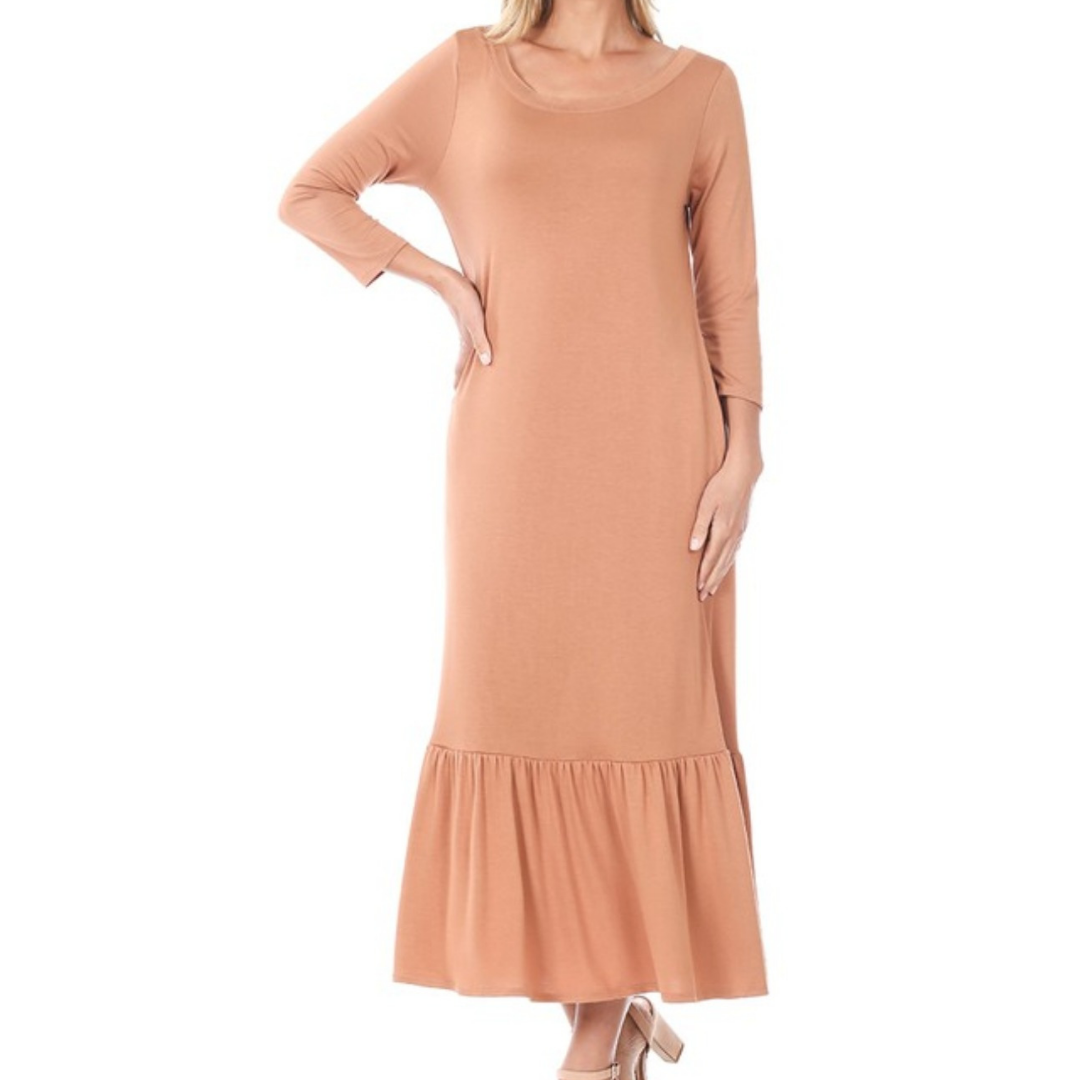 Alexis Three Quarter Sleeve Midi Dress (Multiple Colors Available - Didi Royale
