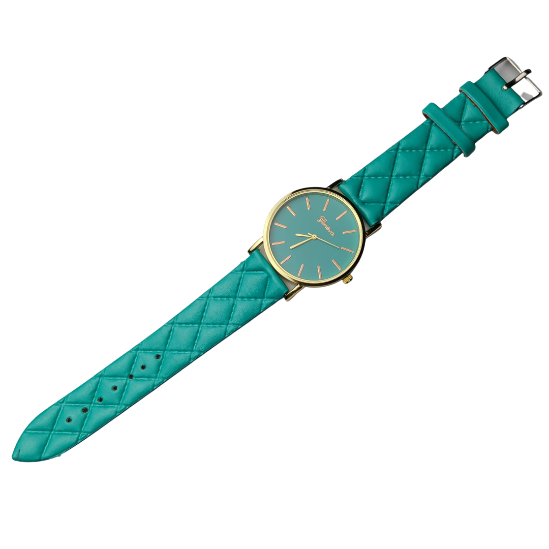 Geneva Green Quilted Stitch Watch - Didi Royale
