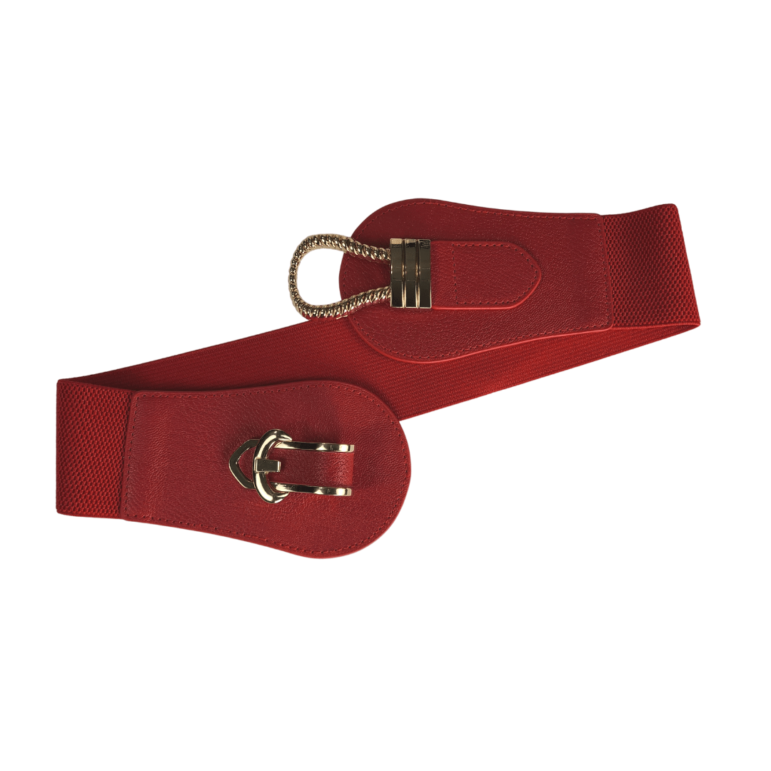 Christiana Wide Belt With Gold Detail - Didi Royale