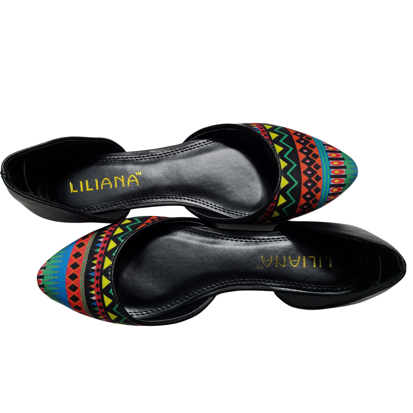 Suby Tribal Geometric Print Pointed Toe Flat Shoe - Didi Royale