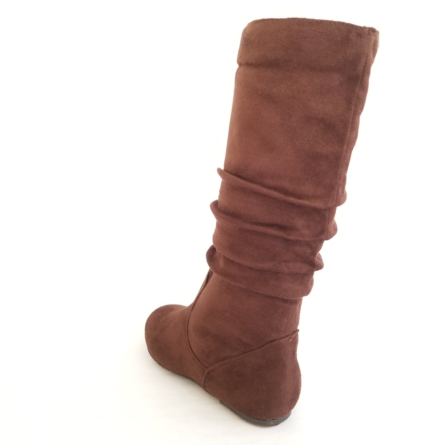 Data Flat Heel Suede Mid-Calf Boots - Didi Royale