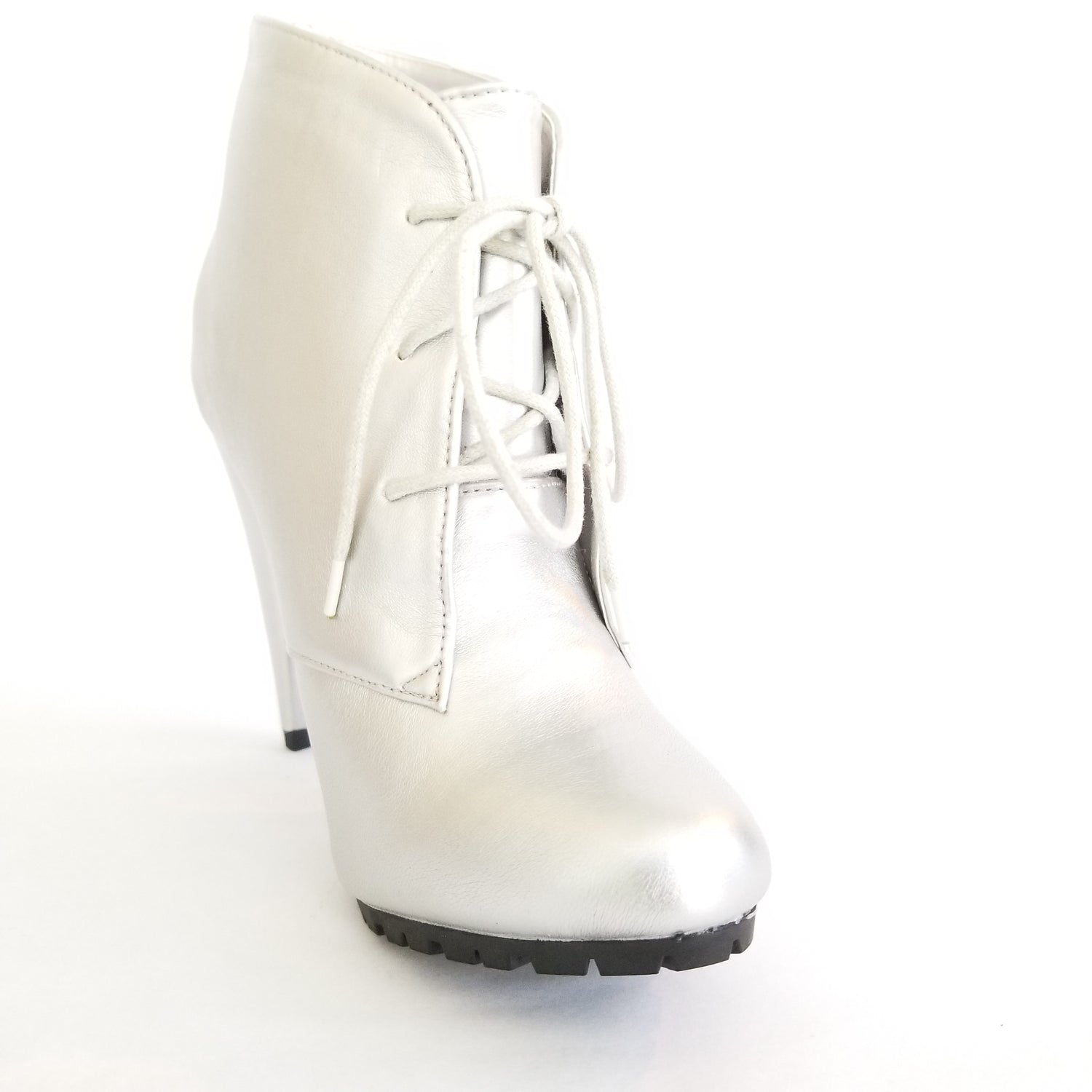 Vicky Silver High Heel Boots - Didi Royale