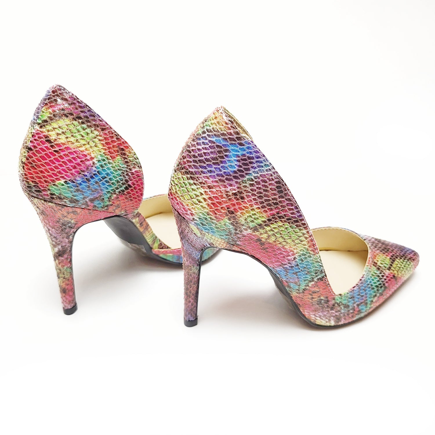 Gucci Snakeskin Print Pointed Pumps in Multicolor Leather Multiple colors  ref.594582 - Joli Closet