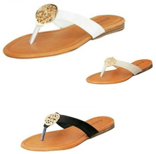 Cara CR Medallion Flat Sandals - Didi Royale