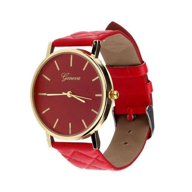 Geneva Red Plush Stitched Watch - Didi Royale